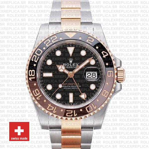 rolex gmt rose gold and steel